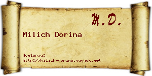 Milich Dorina névjegykártya